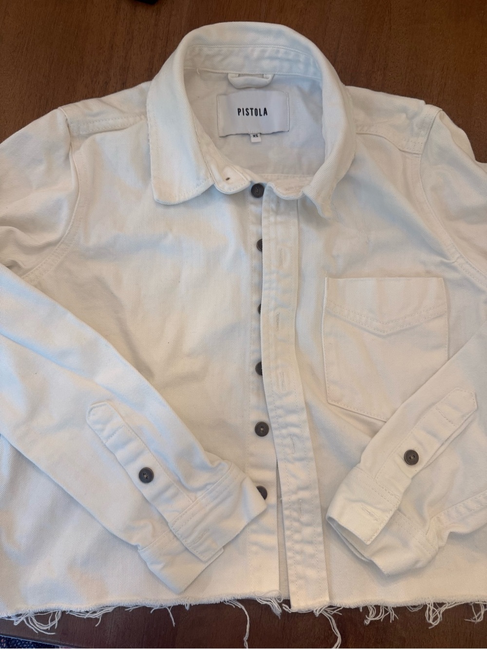 pistola White Casual Button-Down Denim jacket